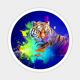 Colorburst tiger in blue Magnet